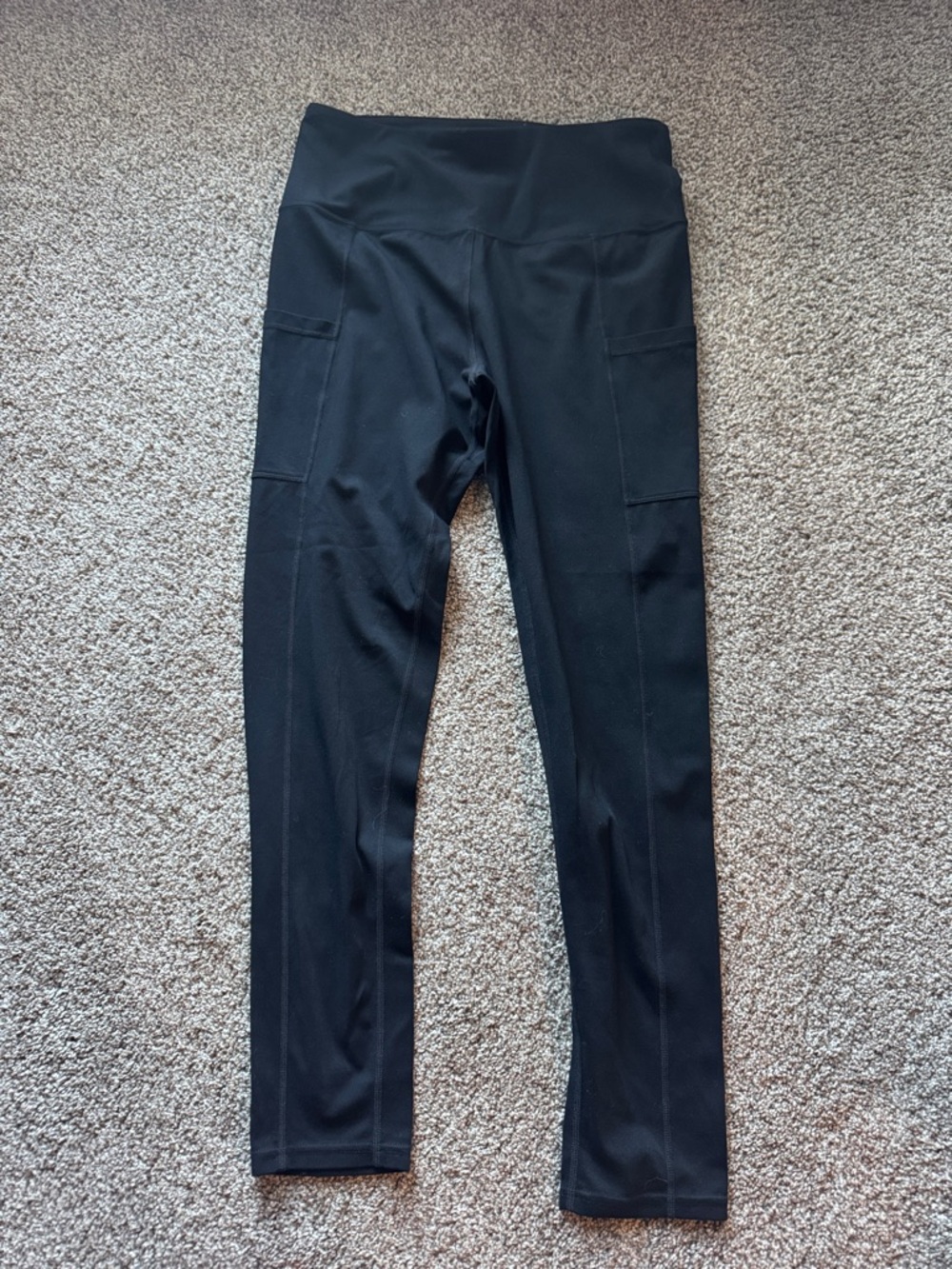 Tuff Athletics High Waist Black Active Leggings with Side Pockets